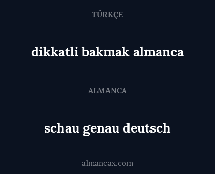 dikkatli bakmak almanca - schau genau deutsch