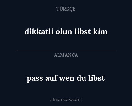 dikkatli olun libst kim - pass auf wen du libst