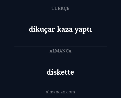 diskette - dikuçar kaza yaptı