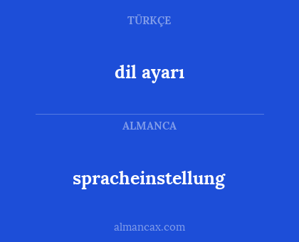 dil ayarı - spracheinstellung