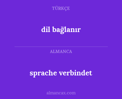 dil bağlanır - sprache verbindet