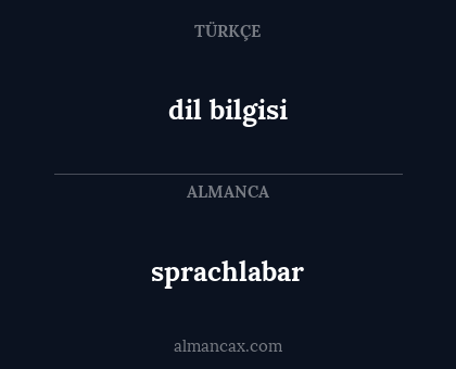 sprachlabar - dil bilgisi
