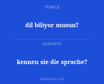 dil biliyor musun? - kennen sie die sprache?