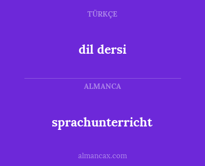 dil dersi - sprachunterricht
