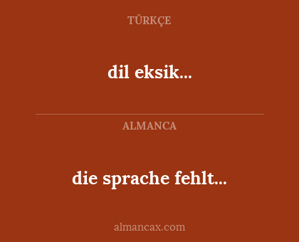 dil eksik... - die sprache fehlt...