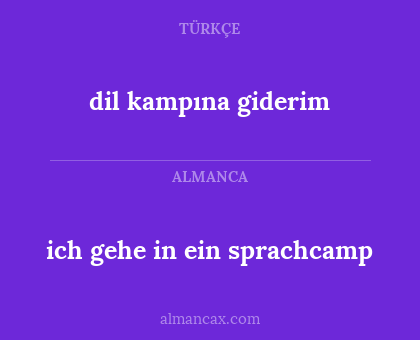ich gehe in ein sprachcamp - dil kampına giderim