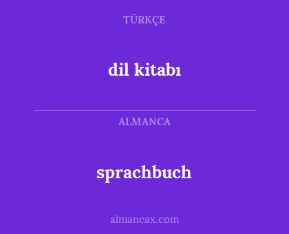sprachbuch - dil kitabı