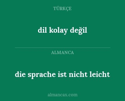 die sprache ist nicht leicht - dil kolay değil