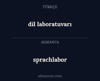 sprachlabor - dil laboratuvarı