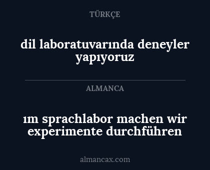 dil laboratuvarında deneyler yapıyoruz - ım sprachlabor machen wir experimente durchführen