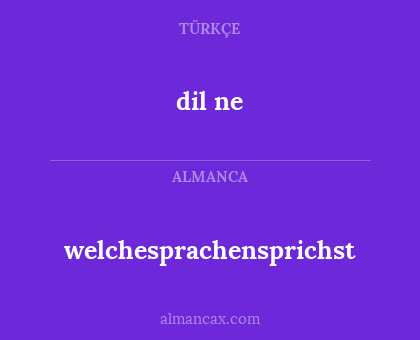 welchesprachensprichst - dil ne