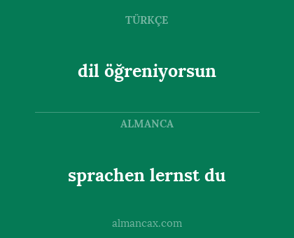 dil öğreniyorsun - sprachen lernst du