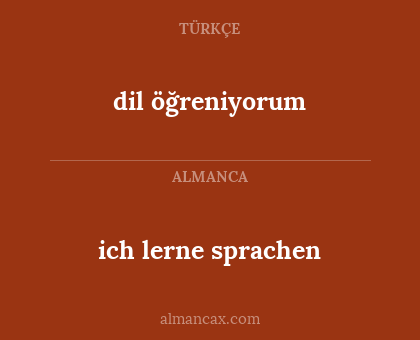 ich lerne sprachen - dil öğreniyorum