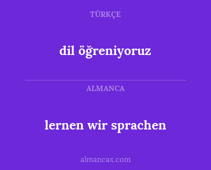 dil öğreniyoruz - lernen wir sprachen