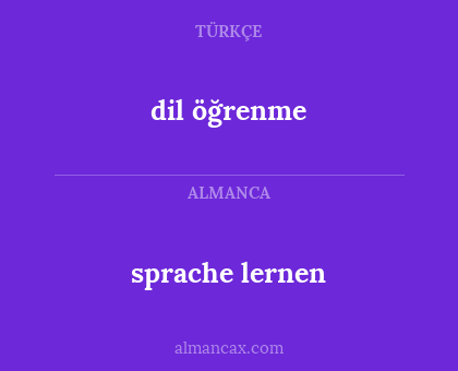 sprache lernen - dil öğrenme