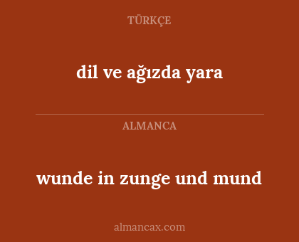 wunde in zunge und mund - dil ve ağızda yara