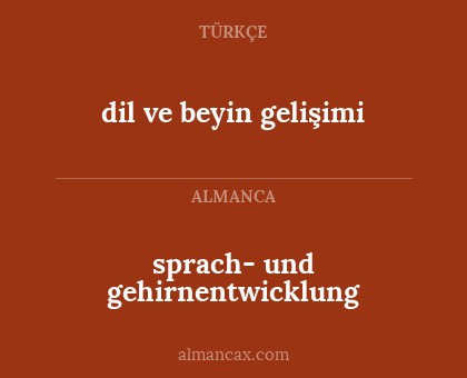 dil ve beyin gelişimi - sprach- und gehirnentwicklung