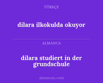 dilara studiert in der grundschule - dilara ilkokulda okuyor