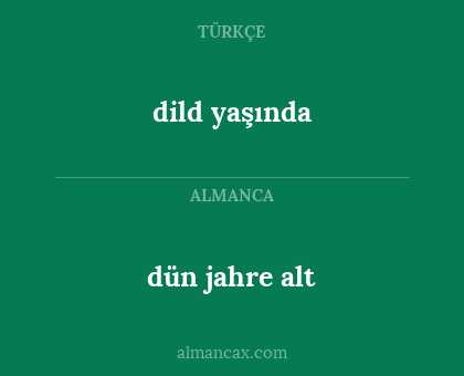 dild yaşında - dün jahre alt