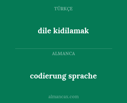 dile kidilamak - codierung sprache