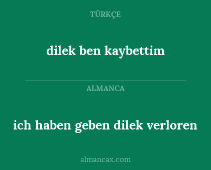 dilek ben kaybettim - ich haben geben dilek verloren