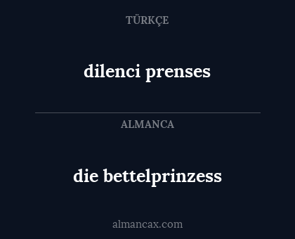 die bettelprinzess - dilenci prenses
