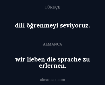 wir lieben die sprache zu erlernen. - dili öğrenmeyi seviyoruz.