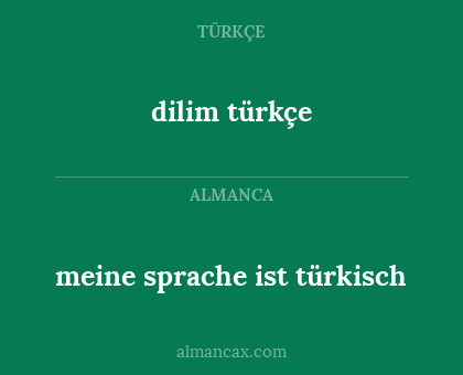 dilim türkçe - meine sprache ist türkisch