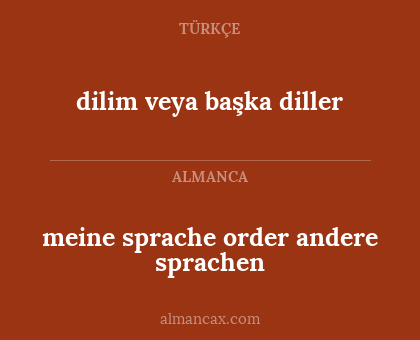 dilim veya başka diller - meine sprache order andere sprachen