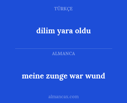 dilim yara oldu - meine zunge war wund