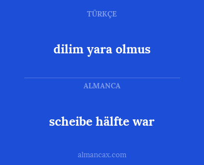 scheibe hälfte war - dilim yara olmus
