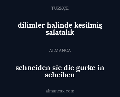 dilimler halinde kesilmiş salatalık - schneiden sie die gurke in scheiben