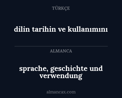 dilin tarihin ve kullanımını - sprache, geschichte und verwendung