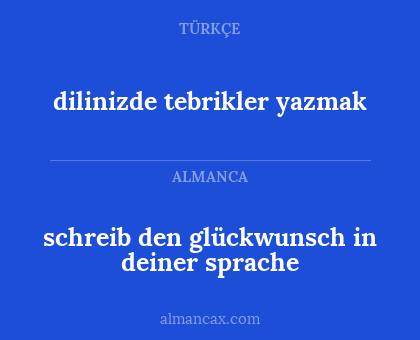 dilinizde tebrikler yazmak - schreib den glückwunsch in deiner sprache