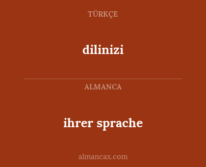 ihrer sprache - dilinizi