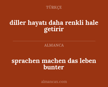 diller hayatı daha renkli hale getirir - sprachen machen das leben bunter