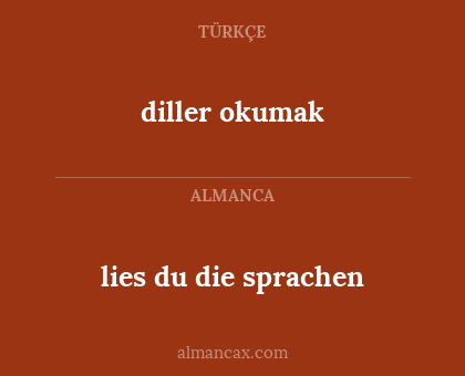 diller okumak - lies du die sprachen