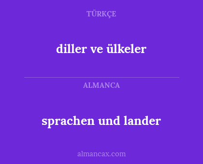 sprachen und lander - diller ve ülkeler