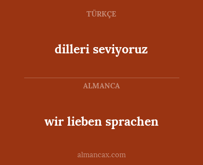 dilleri seviyoruz - wir lieben sprachen