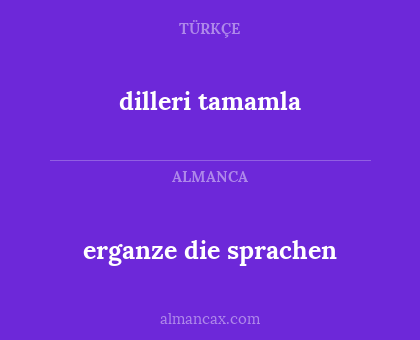 erganze die sprachen - dilleri tamamla