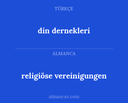 din dernekleri - religiöse vereinigungen