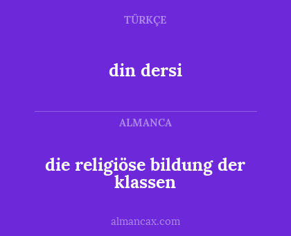 die religiöse bildung der klassen - din dersi