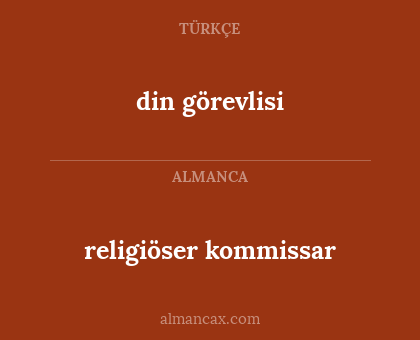 religiöser kommissar - din görevlisi