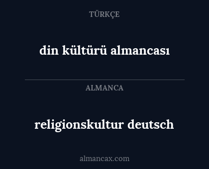 religionskultur deutsch - din kültürü almancası