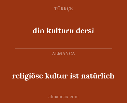 din kulturu dersi - religiöse kultur ist natürlich