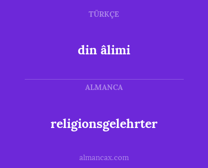 din âlimi - religionsgelehrter