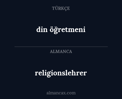 religionslehrer - din öğretmeni