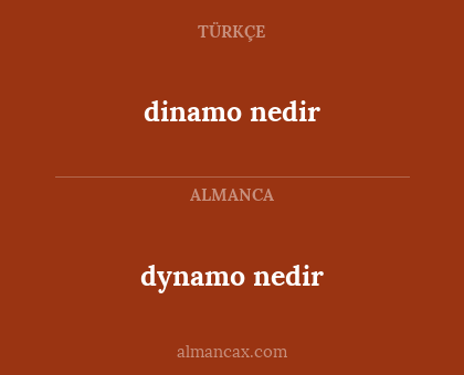dynamo nedir - dinamo nedir