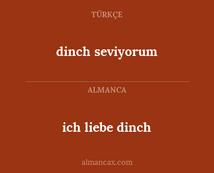 dinch seviyorum - ich liebe dinch