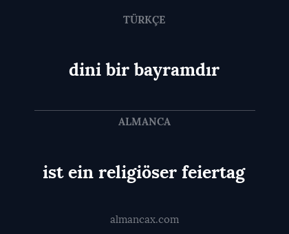 dini bir bayramdır - ist ein religiöser feiertag